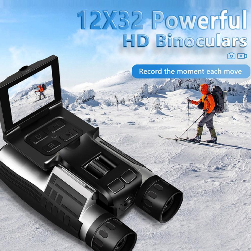 12x32 Camera Binoculars, 2.4-inch Screen, 12x Optical, 8x Digital Zoom, 48MP Photo, 2.5K Video Camera, Bird Watching Binoculars