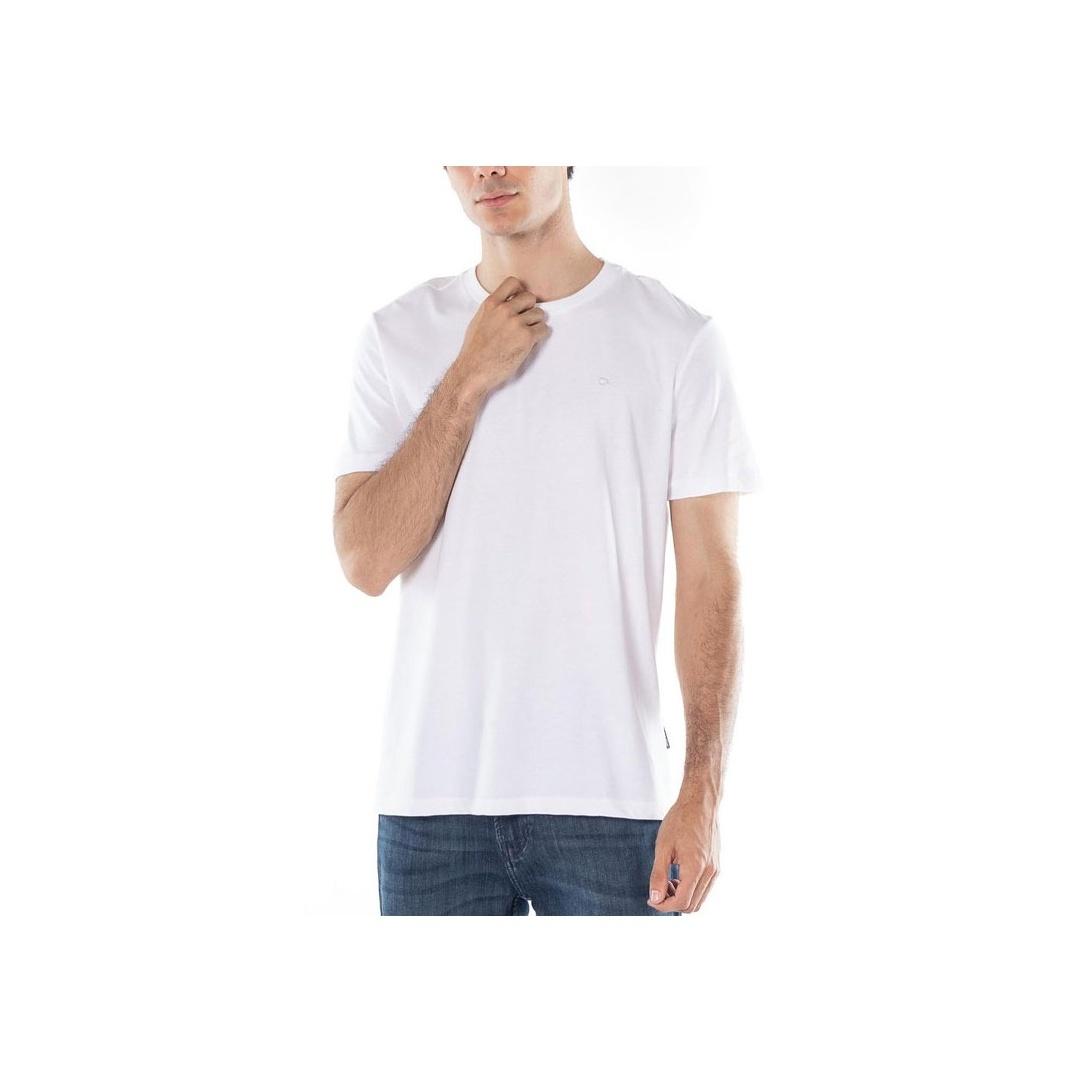 

Calvin Klein Однотонная удобная футболка с круглым вырезом и коротким рукавом для мужчин, белая 40LC202-540 L