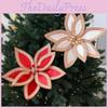 Christmas Artificial Velvet Flower Branch With Gold Edging For Holiday Decor