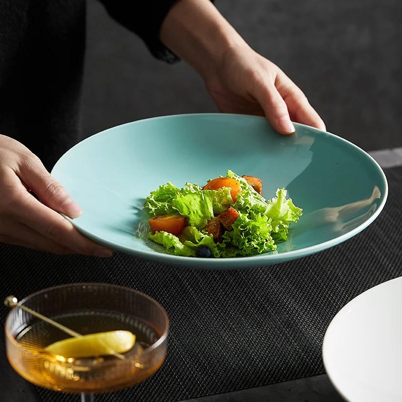 Special-shaped Ceramic Pasta Plate Creative Salad Deep Soup White French Hotel Dish Tableware Kitchen Supplies