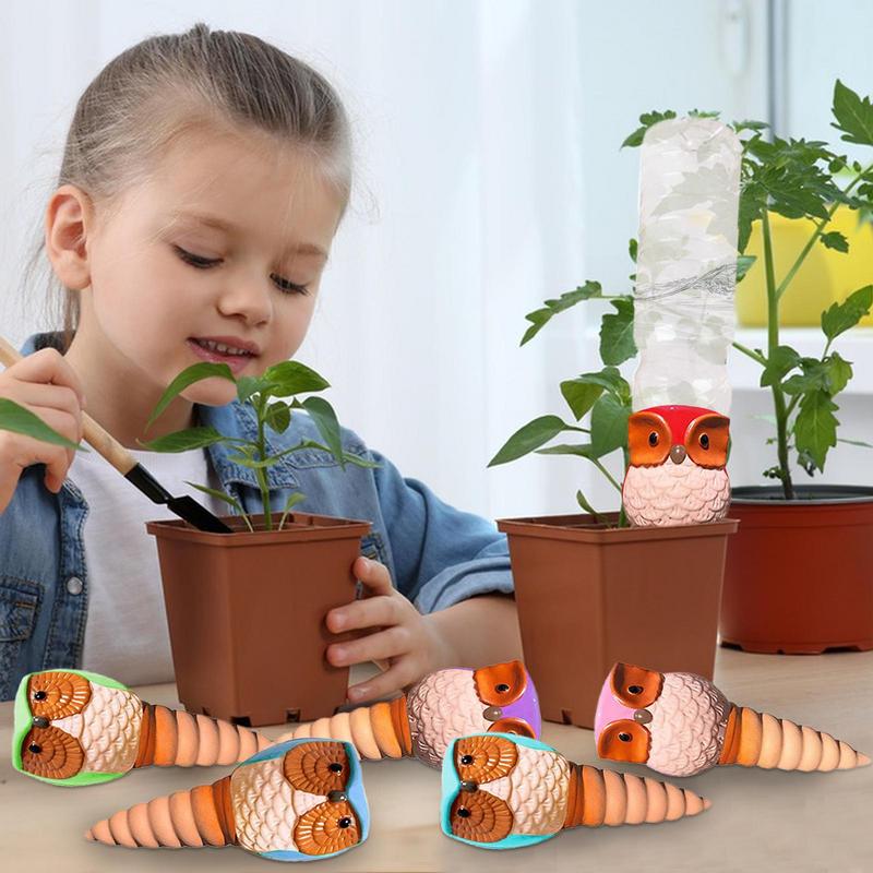 Plant Watering Spikes Owl Irrigation Spikes Set Of 6 Automatic Plant Waterer For Indoor And Outdoor Flowers While On Vacation