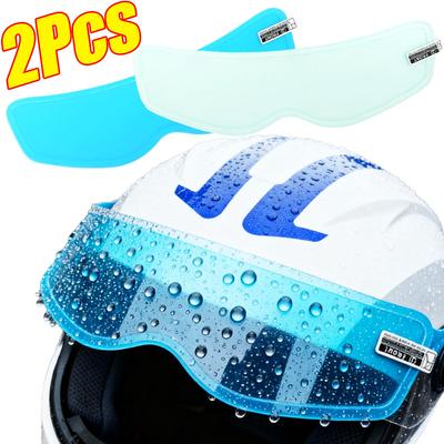 1/2 STÜCKE Motorradhelm Aufkleber Verbesserte Nano Universelle Helm Regendicht Sicheres Fahren Helmzubehör Antibeschlagfolie