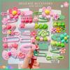 14Pcs/Set Fashion Cute Hair Clip Rabbit Bows Barrettes Lovely Heart Shaped Side Clip for Children