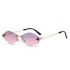 Fashion Rimless Sunglasses Men Women Trendy Diamond Shape Outdoor Uv400 Sun Glasses Unisex Retro Vintage Travel Eyewear