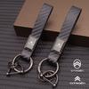 Leather Auto Emblem Keychain High Quality Key Ring For Citroen C3 C5 C5X C4 e-C4 X e-C3 C-Elysee Berlingo C1 C-Crosser C6 C2 AIR