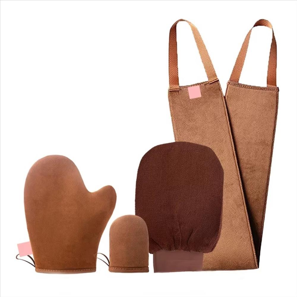 3-In-1 Body Lotion Glove Makeup Applicator Reusable Self-Tanning Mitt Bath Cleaning Tools Double-Sided Prevents Sticky