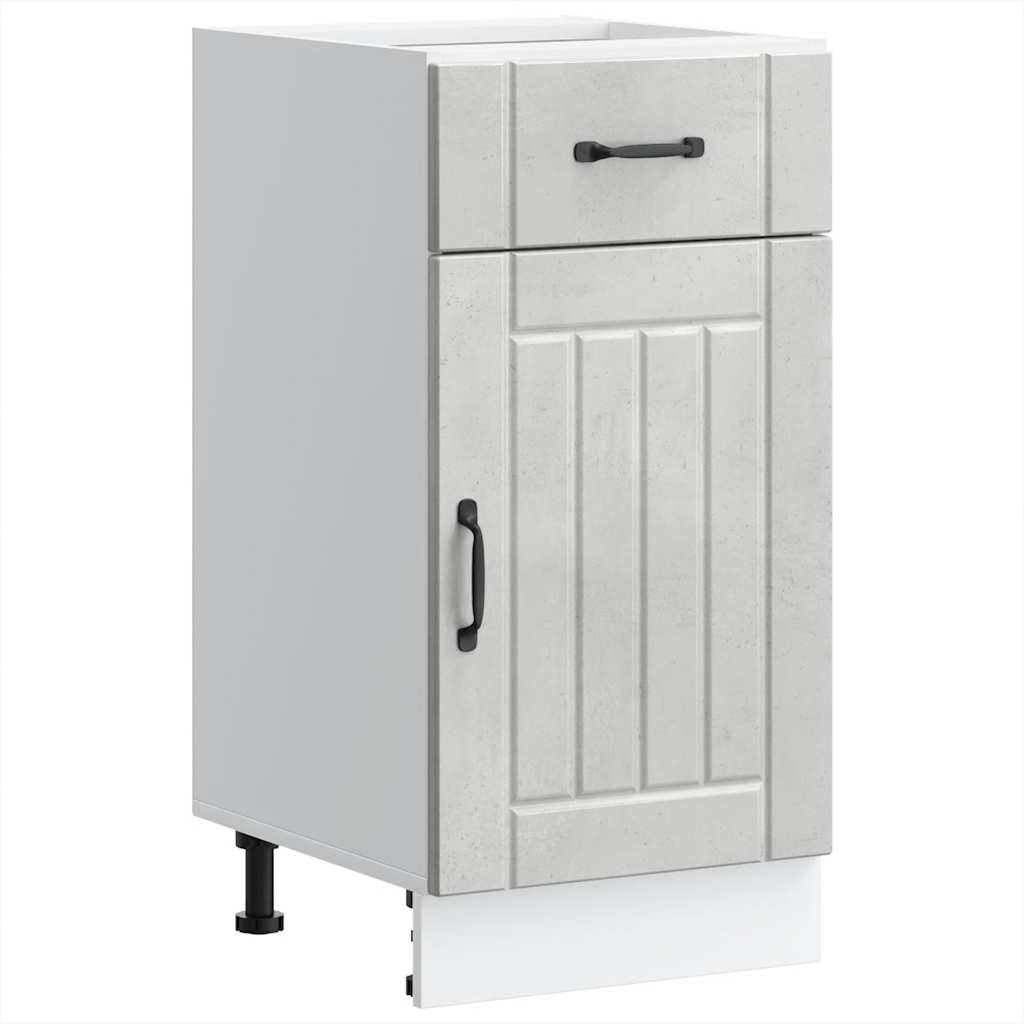 Kitchen Base Cabinet "Lucca" Concrete Gray Glued Wood