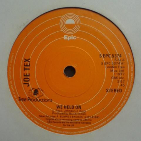 7inch Record JOE TEX - We Held On SEPC5374 Epic 1977 UK Soul/Funk Used