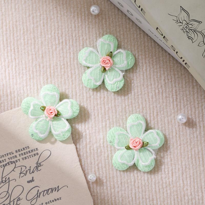 

5Pcs 6cm Simulated Silk Flower Artificial Flower Head Home Room Decoration DIY Wedding Decor Child Ornament Girl Hair accessori 5Pcs зелений