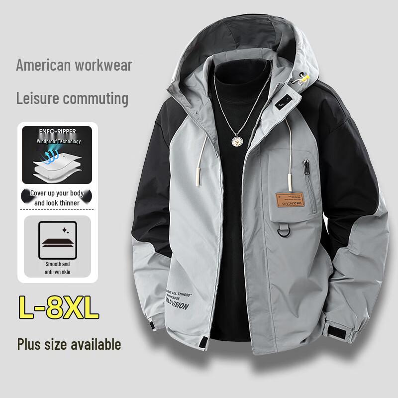 

Men s Plus Size Hooded Windproof & Warm Workwear Jacket 4XL