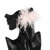 Creative Inlaied Rhinestone Stud Earrings Charm Crystal Dangle Earring Feather Earrings  Banquet