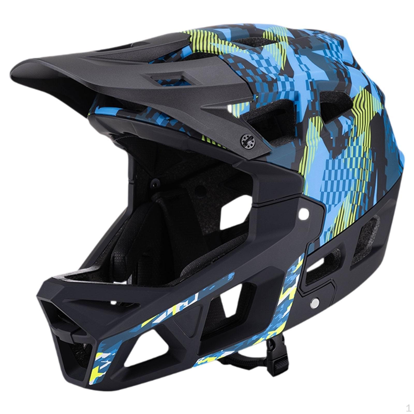 

Full Face Bike Helmet Protective Gear Cap Cycling for Outdoor Blue