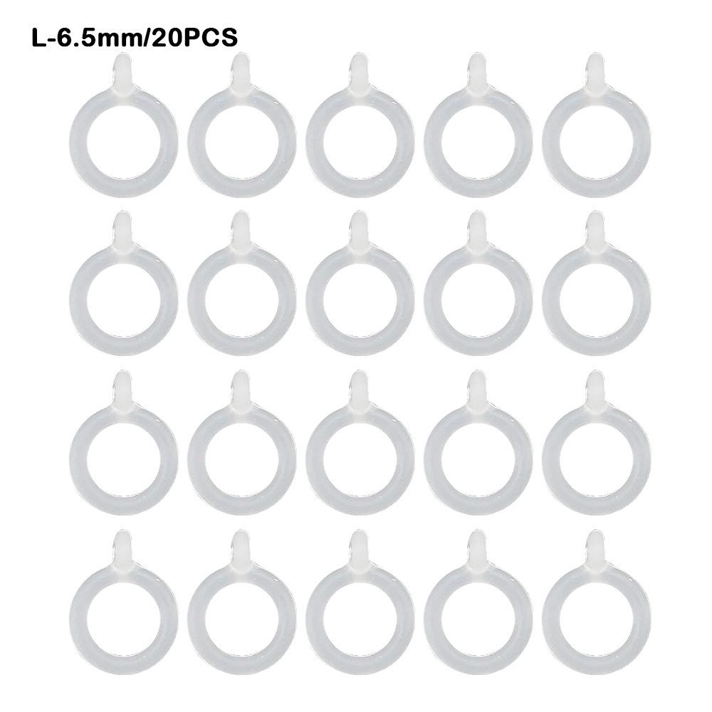 

20pcs Pack White Color Carp Fishing Tackle Transparent Design Fishing Band Gear Freshwater Fishing L-6.5mm