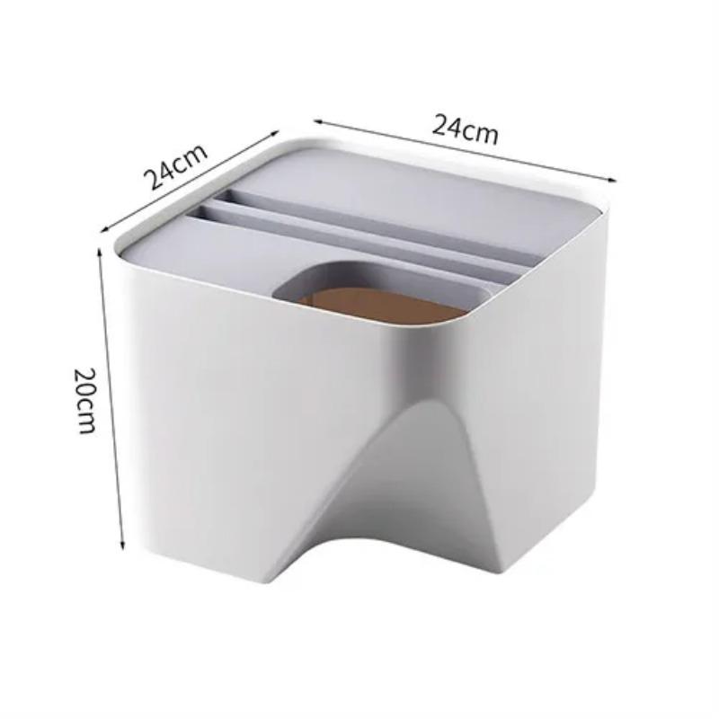 Stackable Trash Can Creative with Lid Kitchen Waste Bin Bathroom Household Wet and Dry Plastic Living Room Paper Basket