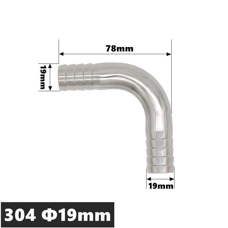 High Qulity 12.7 14 16 19 25 32 38 45 51 57 63 76 89 102mm Hose Barb Tail Elbow 304 316 Stainless Sanitary Pipe Fitting Homebrew