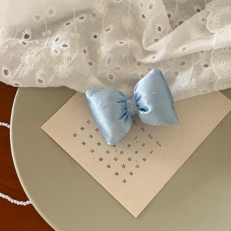 10Pcs Bow Material Color Sponge Hairpin Bow Handmade DIY Material Rhinestone Handmade Diy Bow Material Duckbill Clip