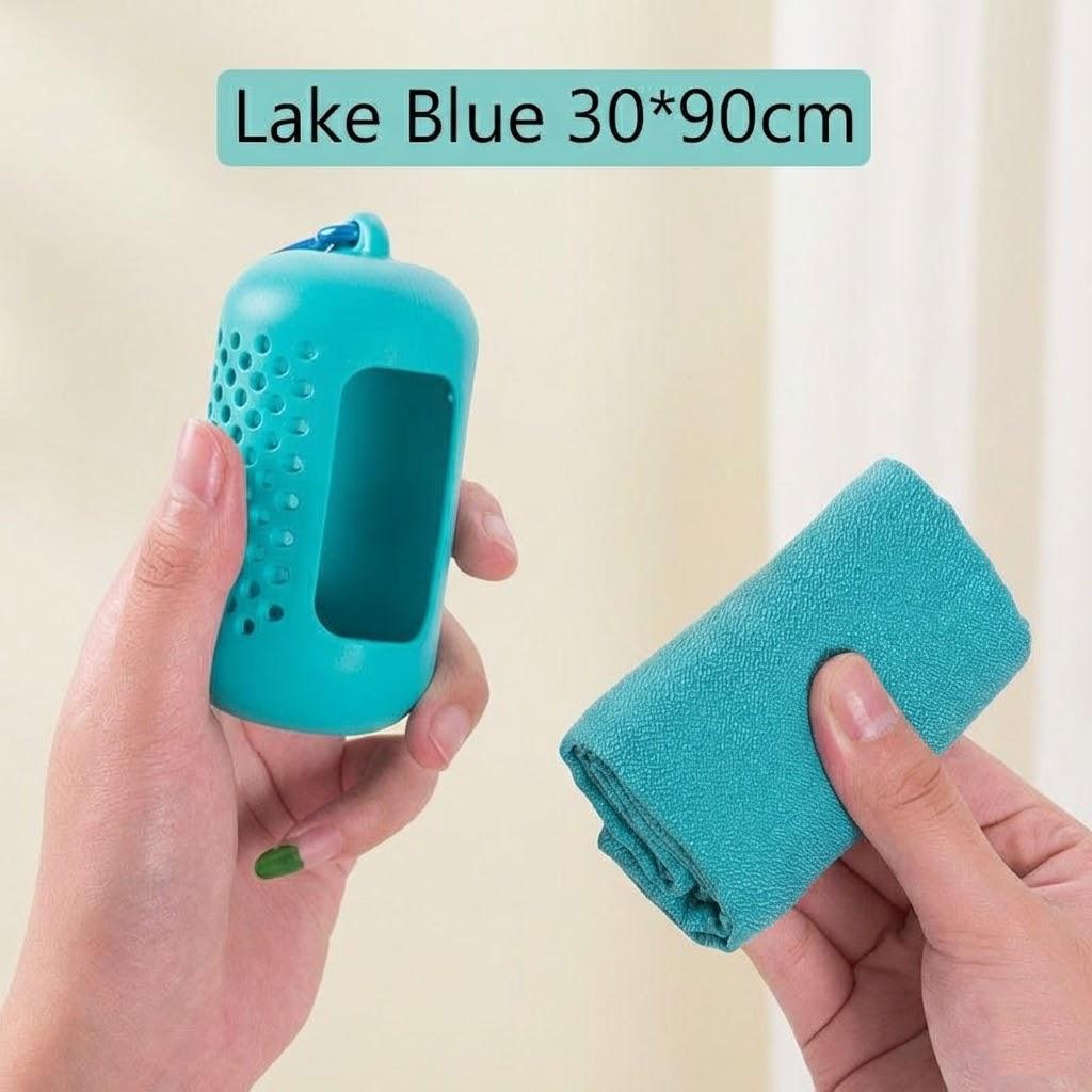 

1PC Quick Drying Microfiber Towel Portable Ice Towel for Sports Fitness Outdoor Travel Running Swimming світло-синій колір