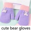 Cute Bear Kids Winter Gloves Knitted Wool Glove Bracers Hand Warmer  For Children Toddler Kids