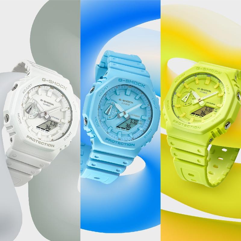 Casio Men's Resin 200M Water Resistant Analog Shock Resistant Quartz Watch GA-2100-2A2