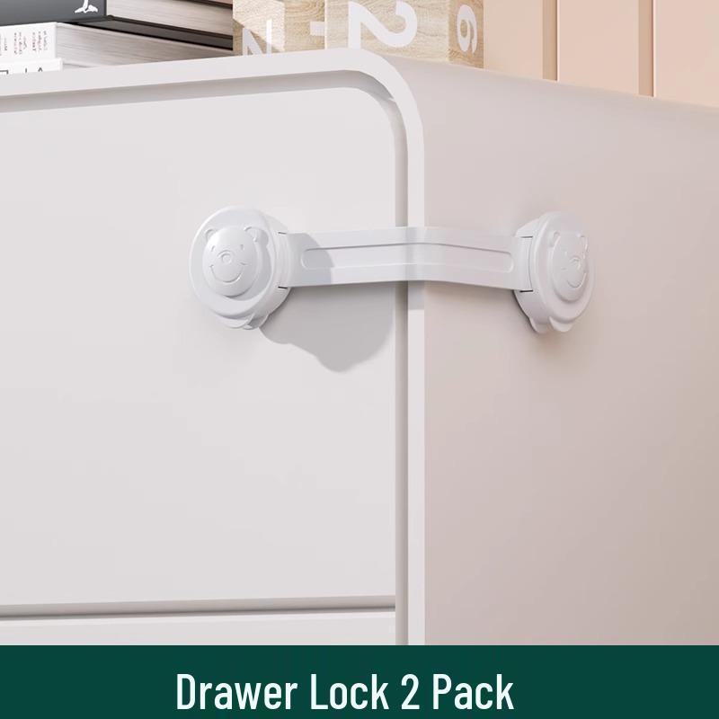 Children's Adjustable Safety Lock for Drawers, Cabinets, and Refrigerators - Anti-Pinch, Transparent, Baby-Proof Latch.