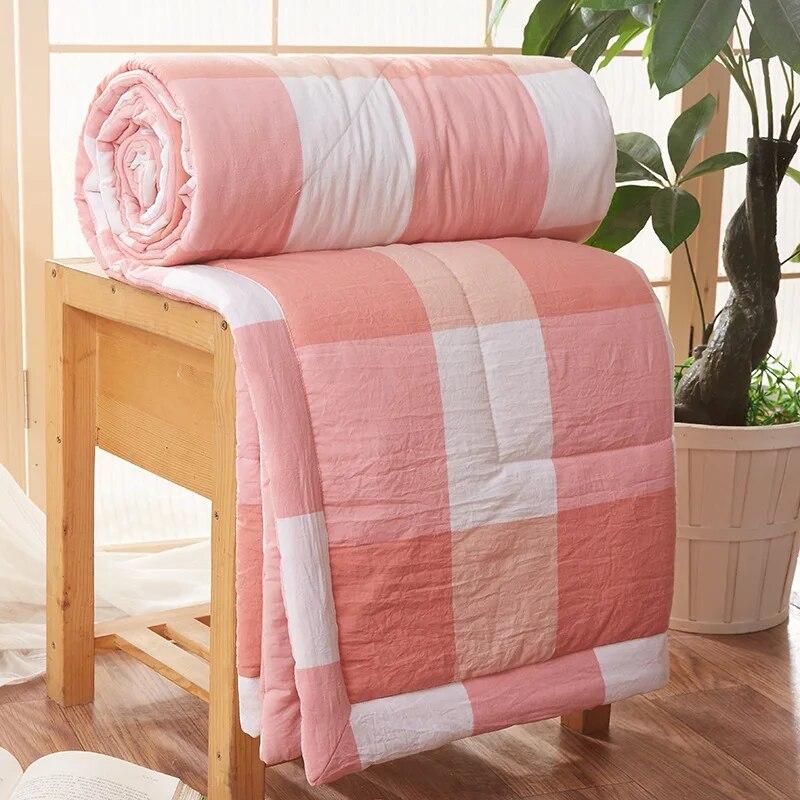 Japonská tenká prošívaná letní chladivá deka Domácí textil Queen Double Quilted přikrývka Měkká lehká prošívaná deka s klimatizací