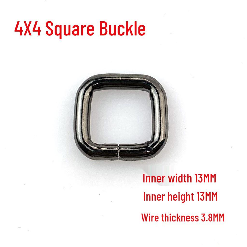 3.8MM Thick Iron Square Ring Buckle for Luggage and Webbing Adjustment