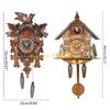 F26C Wooden Wall Clock Cuckoo Antique Pendulum Hanging Handcraft Swing Alarm Watch