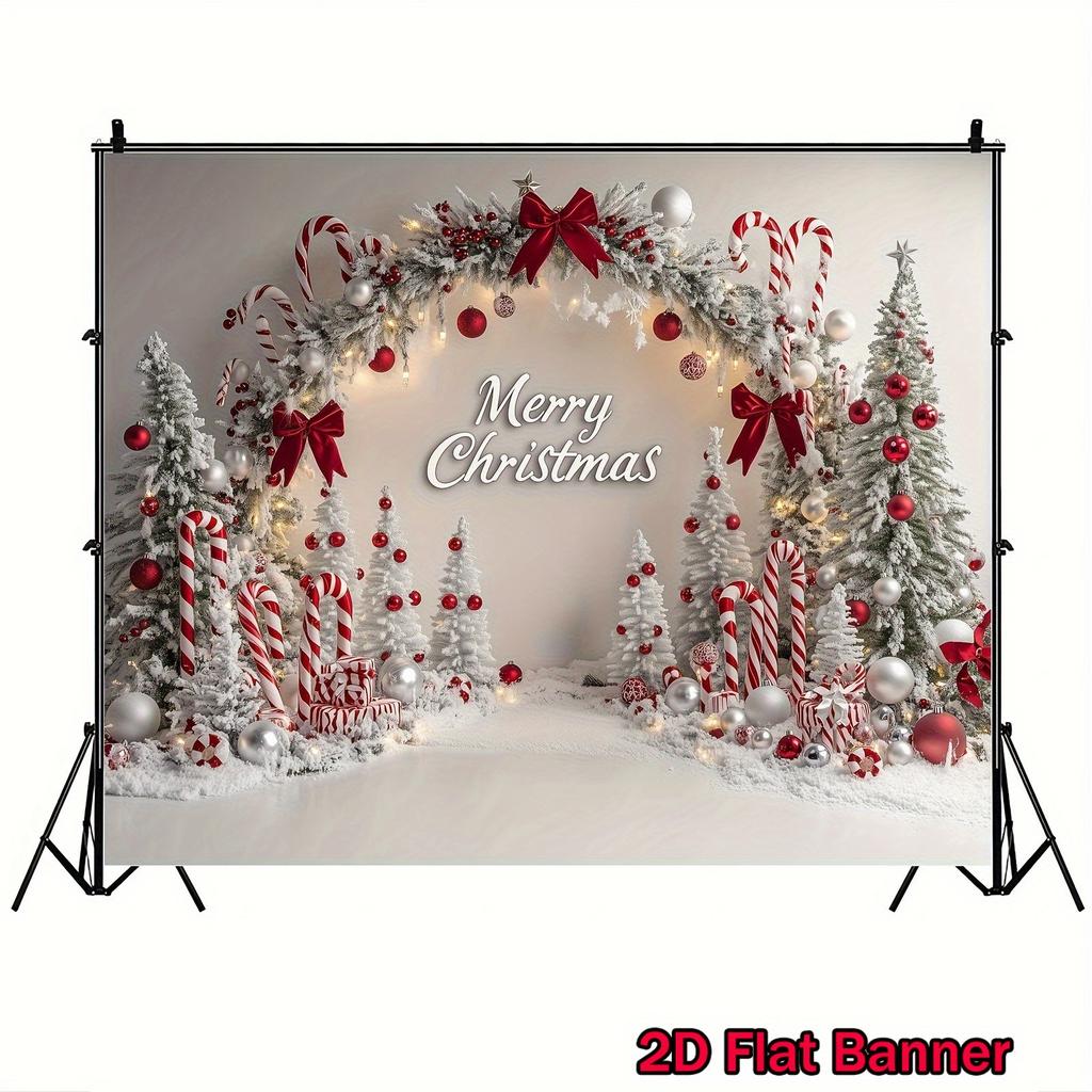 Christmas Snowy Trees Decoration Background Winter Backdrop Decorations For Photo Studio Photo Booth Christams Party