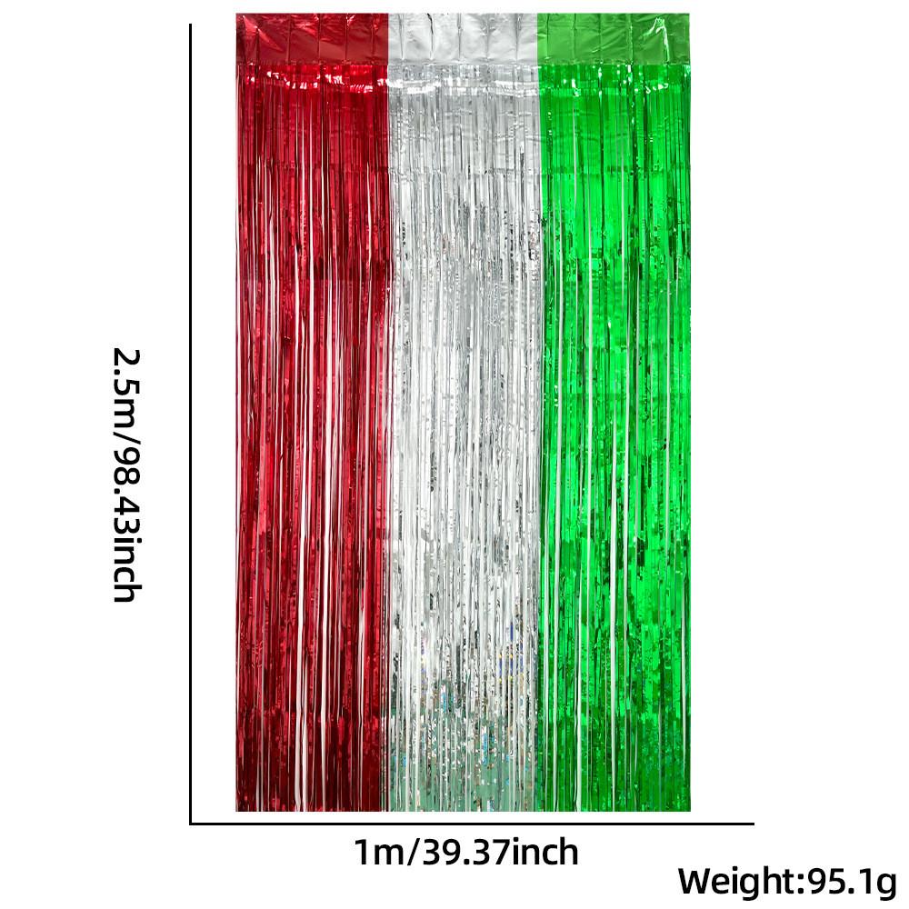 Red Eyecatching Silver Green Streamer Curtain Ideal For St Patricks Day Party Decor