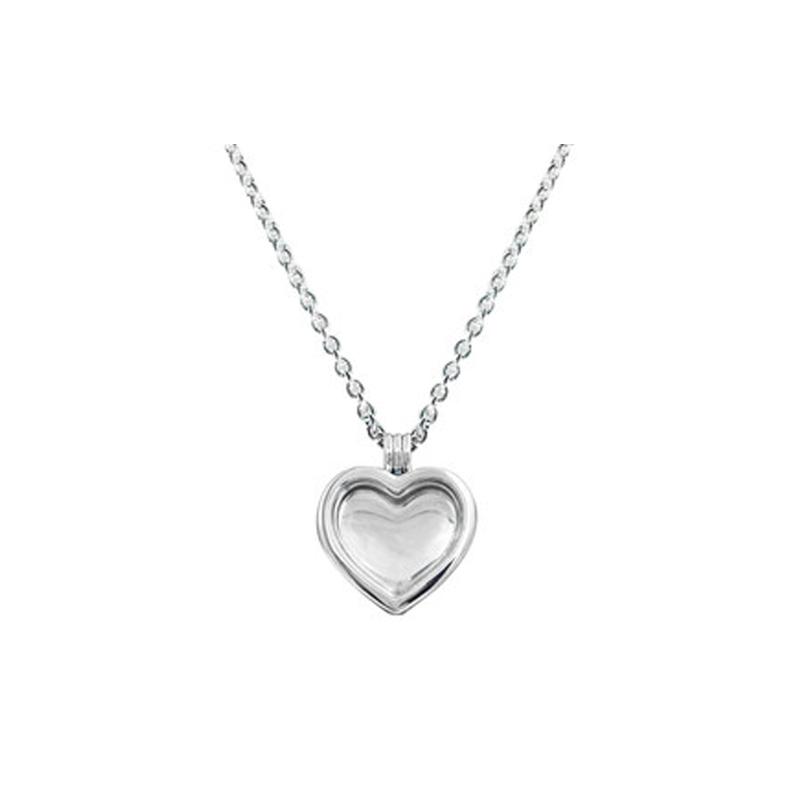 Pandora Love floating box, fashionable and simple heart-shaped 925 silver necklace, women s model 590544