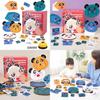 Childrens Educational Panda Face Changing Puzzle Blocks Wooden Toy For Brain Development And Matching