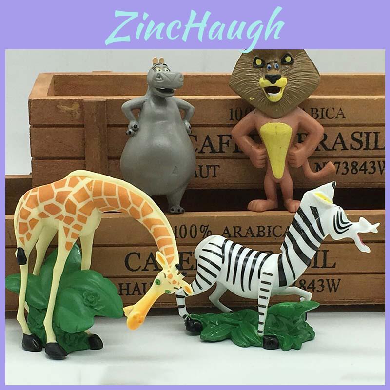 Decorate With Madagascar Movie Action Figures Character-like Dolls For Ornament Safe Pvc Material