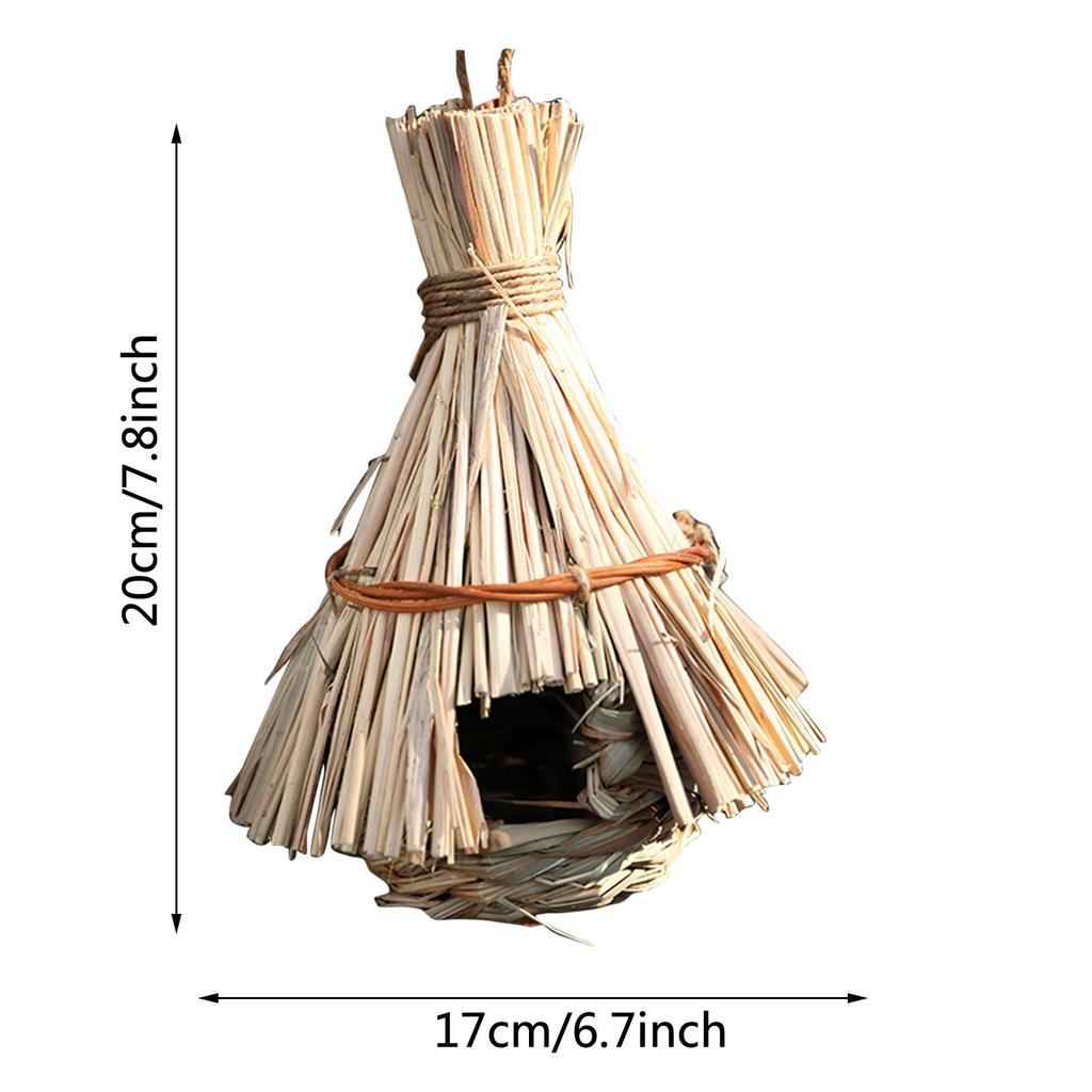 Handwoven Straw Bird Nest Parrot Hatching Breeding Grass Cave Garden Supply Grass Birds House Humming Bird Nest For Lawn Home