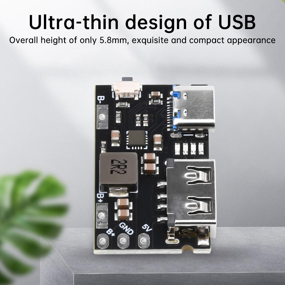 1/3/5 PCS 2.4A Boost Converter Power Module Lithium Battery Charging Protection Board LED Display For DIY Charger Type-C USB 5V