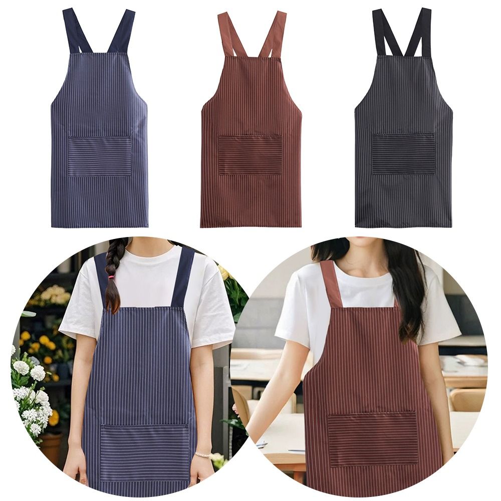 Striped Style Cooking Baking Bibs Anti-fouling Restaurant Uniform Portable Kitchen Apron  Universal