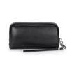 Women Genuine Leather Long Wristlet Clutch Purse 2 Layer Zipper Easy To Clean Phone Cash Bag for Mom Daily Use