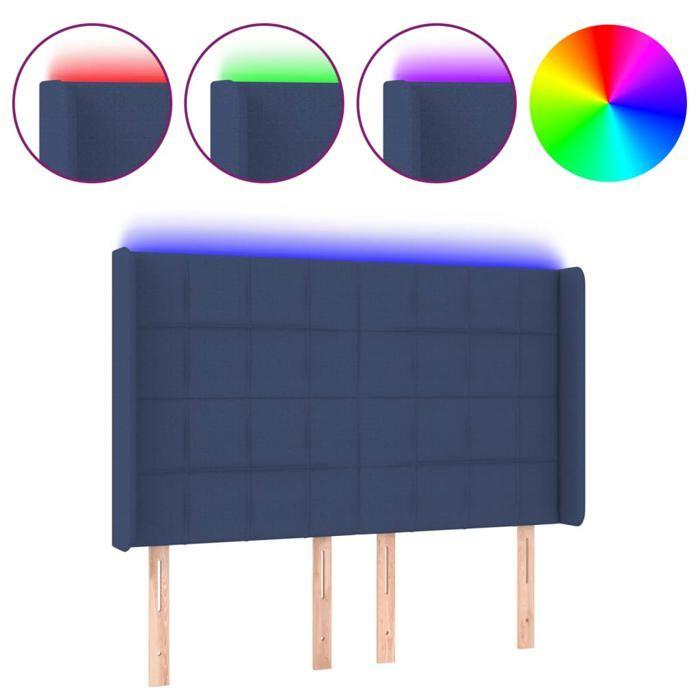 VidaXL LED Headboard Bedroom Furniture Double Bed Accessory Head of Bed Frame Interior Blue 3124052
