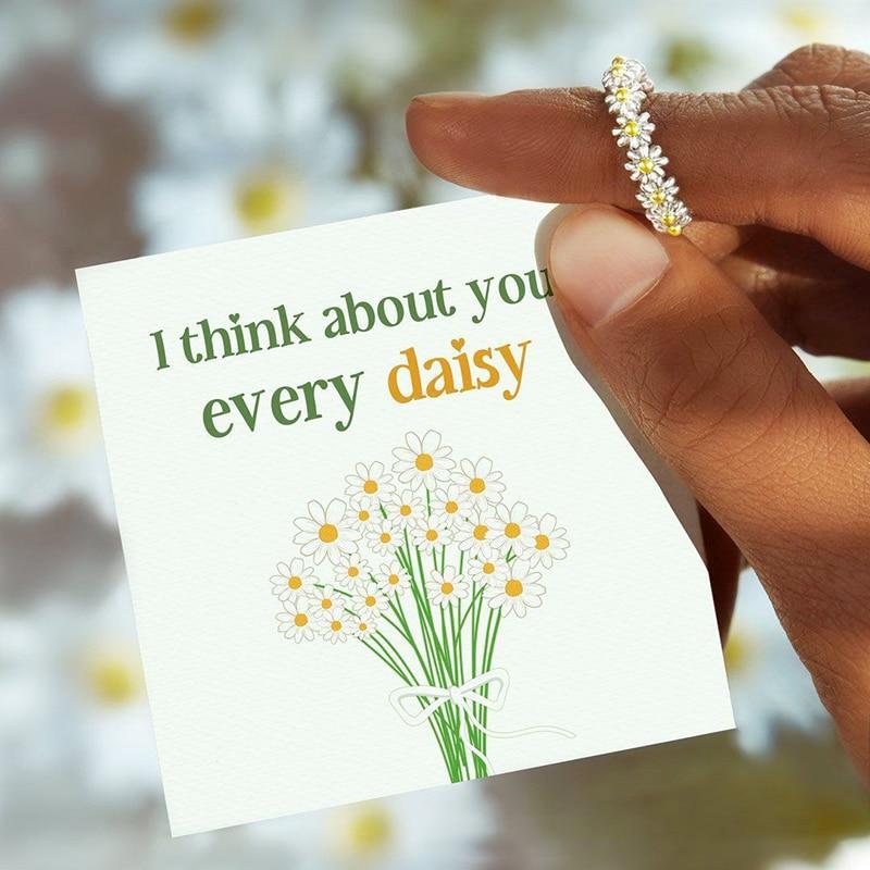 Stylish Little Daisy Ring Women Aesthetic Lady Exquisite Wedding Party Accessories Trendy Delicate Gift Statement Jewelry