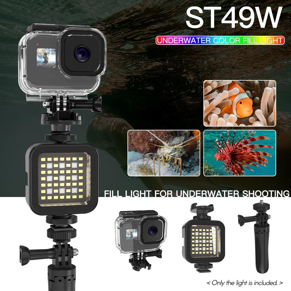 30m/98ft Waterproof RGB LED Video Light Portable Mini Camera Light 5500K Color Temperature Dimmable