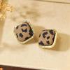 Hong Kong Style Retro Leopard Print Stud Earrings – Trendy Minimalist Autumn/Winter Accessories
