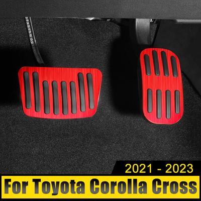 For Toyota Corolla Cross XG10 2021 2022 2023 Hybrid Car Accelerator Brake Pedals FootRest Pedal Pad No Drill Cover Accessories