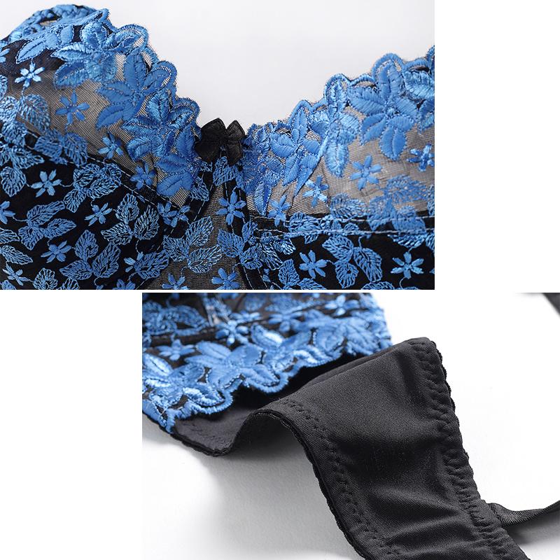 Julexy New Arrivals Women Bra Lace Hollow Out Underwear Women Embroidery Plus Size C D Cup Lingerie Bra