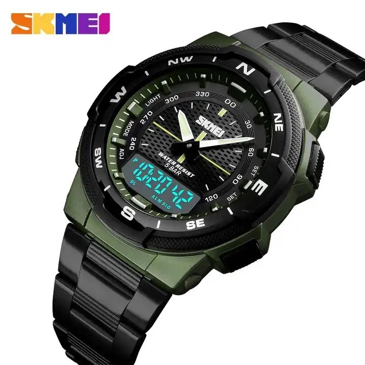 Skmei 1370 Original High Quality Men's Wrist Watch Digital Alarm Clock Direct Factory Supply Business Luxury Fashion Wrist Watch