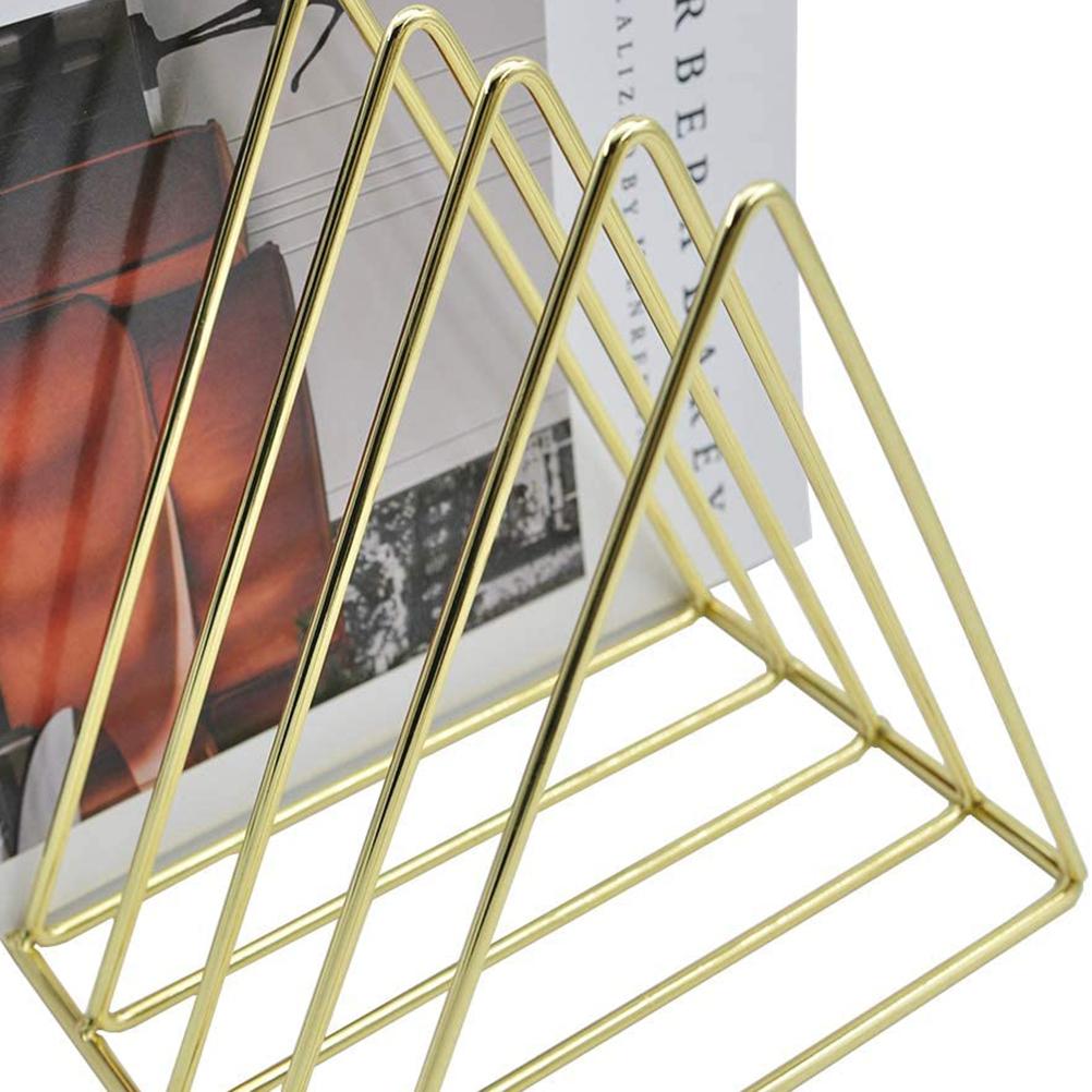 File Holder Organizer Triangle Record Album Holder Magazine Wire Rack Desk Storage Decor for Home