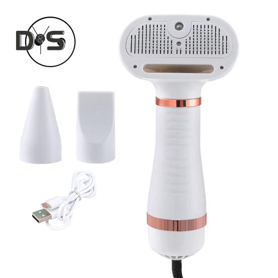 

Портативний фен для домашніх тварин потужністю 300 Вт із гладкою щіткою Ручний паровий щітка для догляду за собаками Фен для маленьких середніх собак Коти EU золотистий