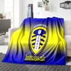 Leeds United Crest Legacy Flannel Blanket, Soft Polyester, Modern Design, All-Season for Camping, Travel, Gifts for Holidays or Birthdays