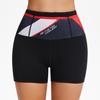 Women's Fashion Printed Compression Running Shorts with Pockets, Quick-Drying, Full Waist Fit.