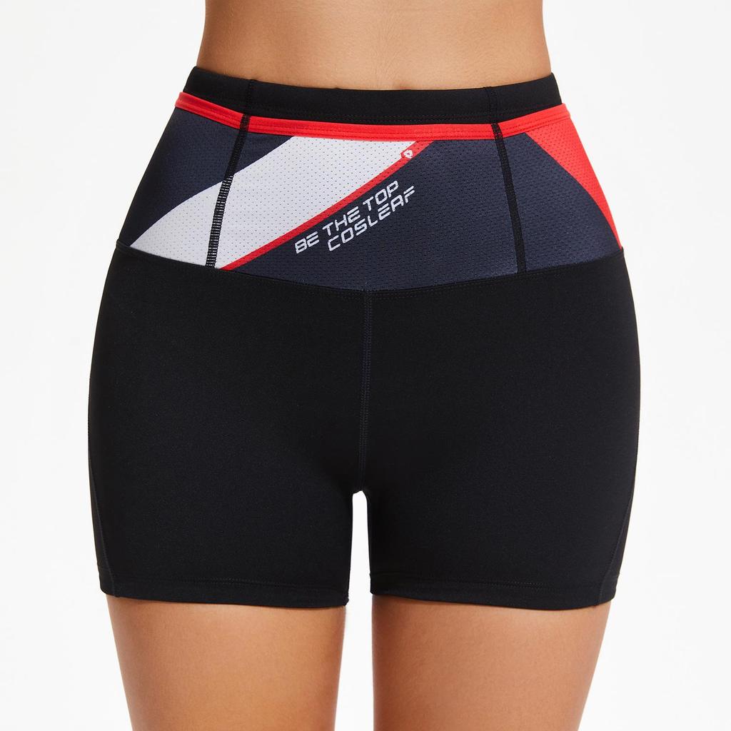 Women's Fashion Printed Compression Running Shorts with Pockets, Quick-Drying, Full Waist Fit.