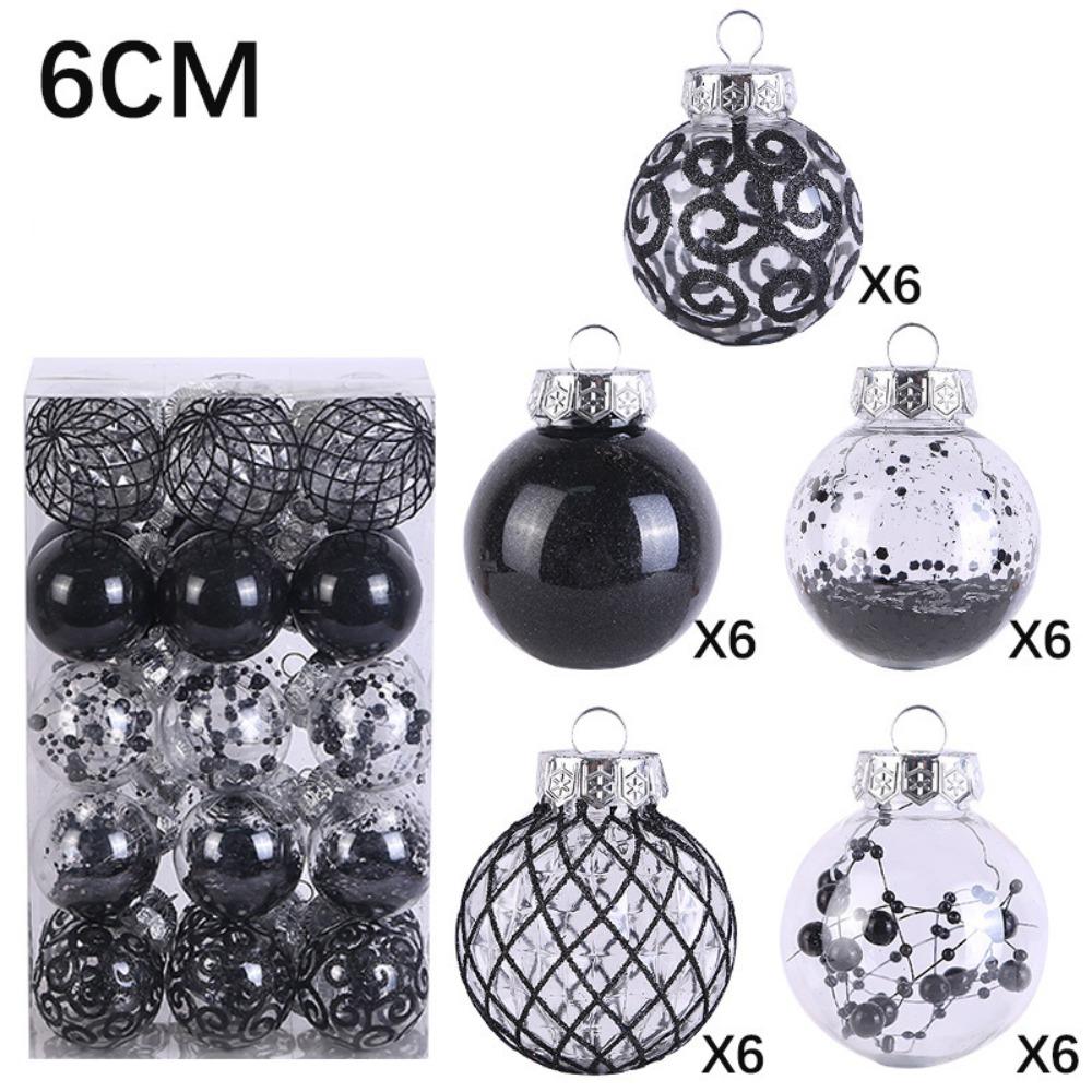 Plastic Christmas Tree Balls 6CM Xmas Baubles Fashion Christmas Ball Set  Home