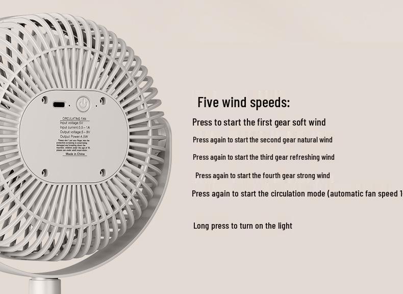 Rechargeable Desktop Fan with Ambient Night Light - Portable for Office, Home, Dorm